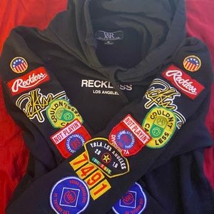 Y$R young and reckless hoodie with patches